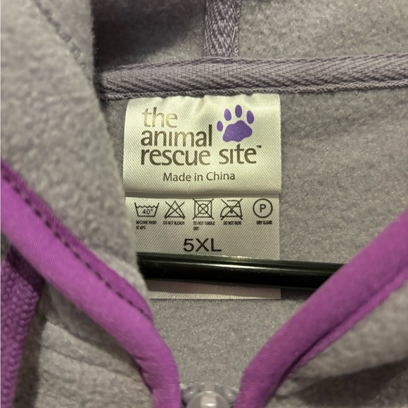 Lavender Paw Trimmed Polar Fleece Jacket Animal Rescue 5X - Picture 4 of 6